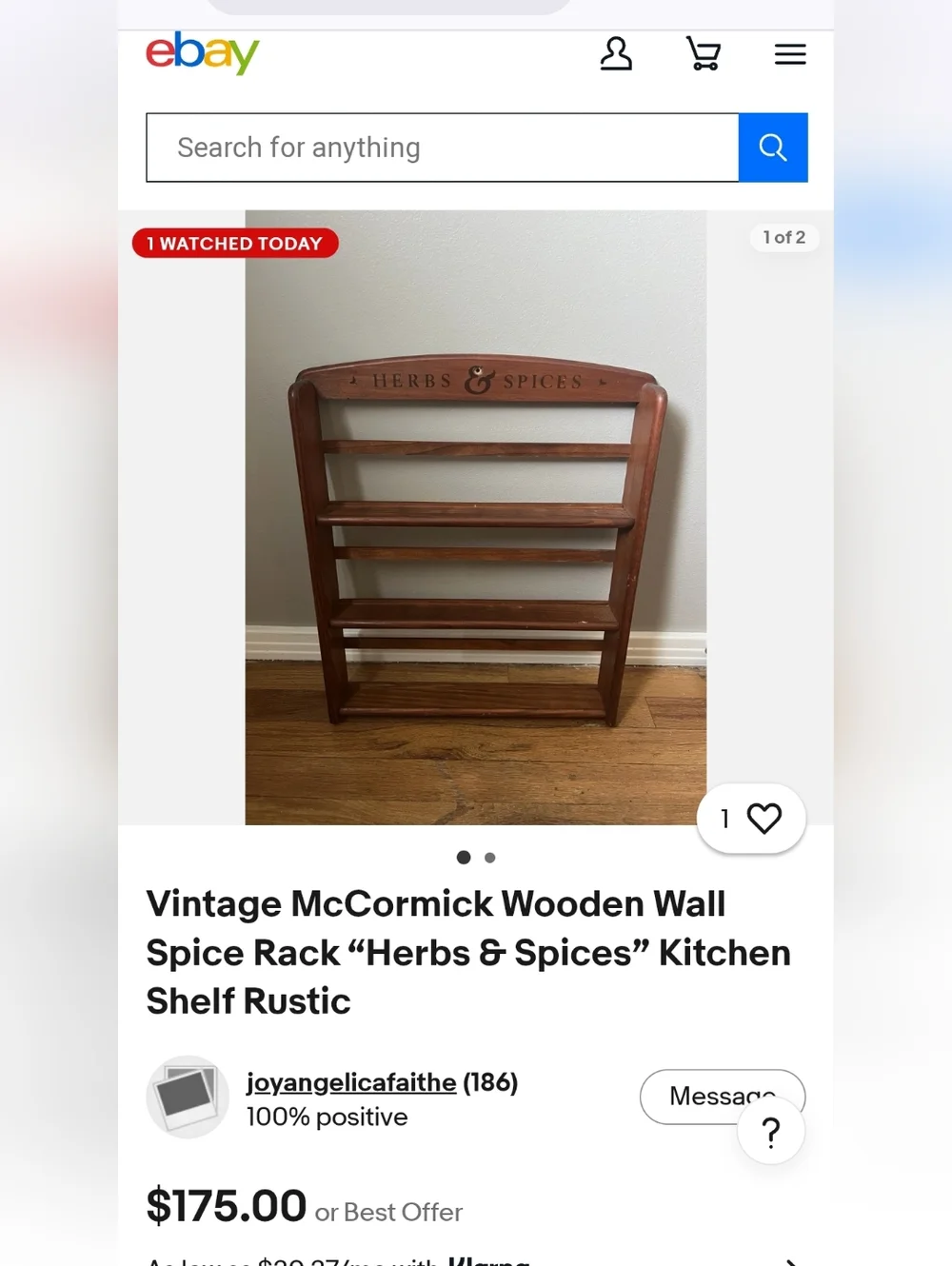 Vintage McCormick/ Schilling Wooden Spice and Herb Rack, 3 Tiered, Wall Mounted